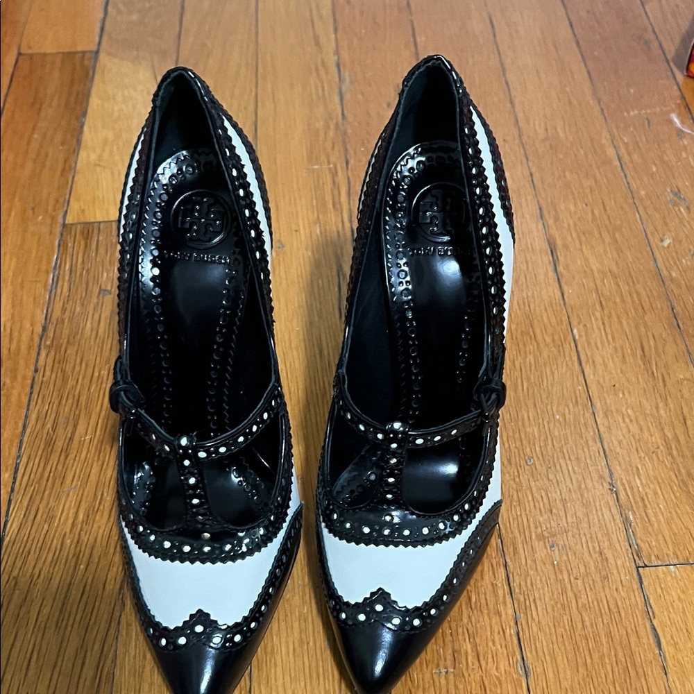 Tory Burch Black and White Heels